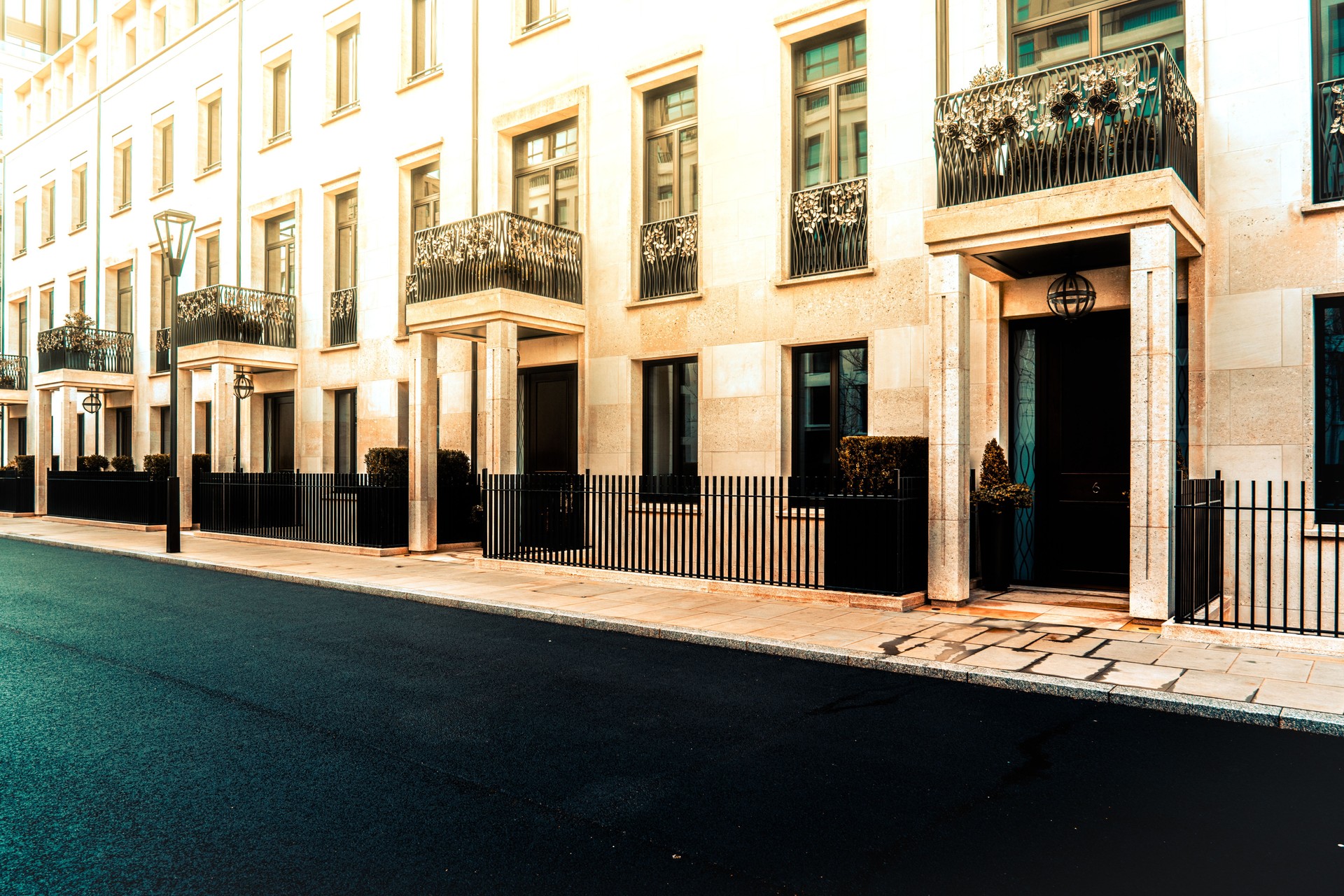 White houses facades in London