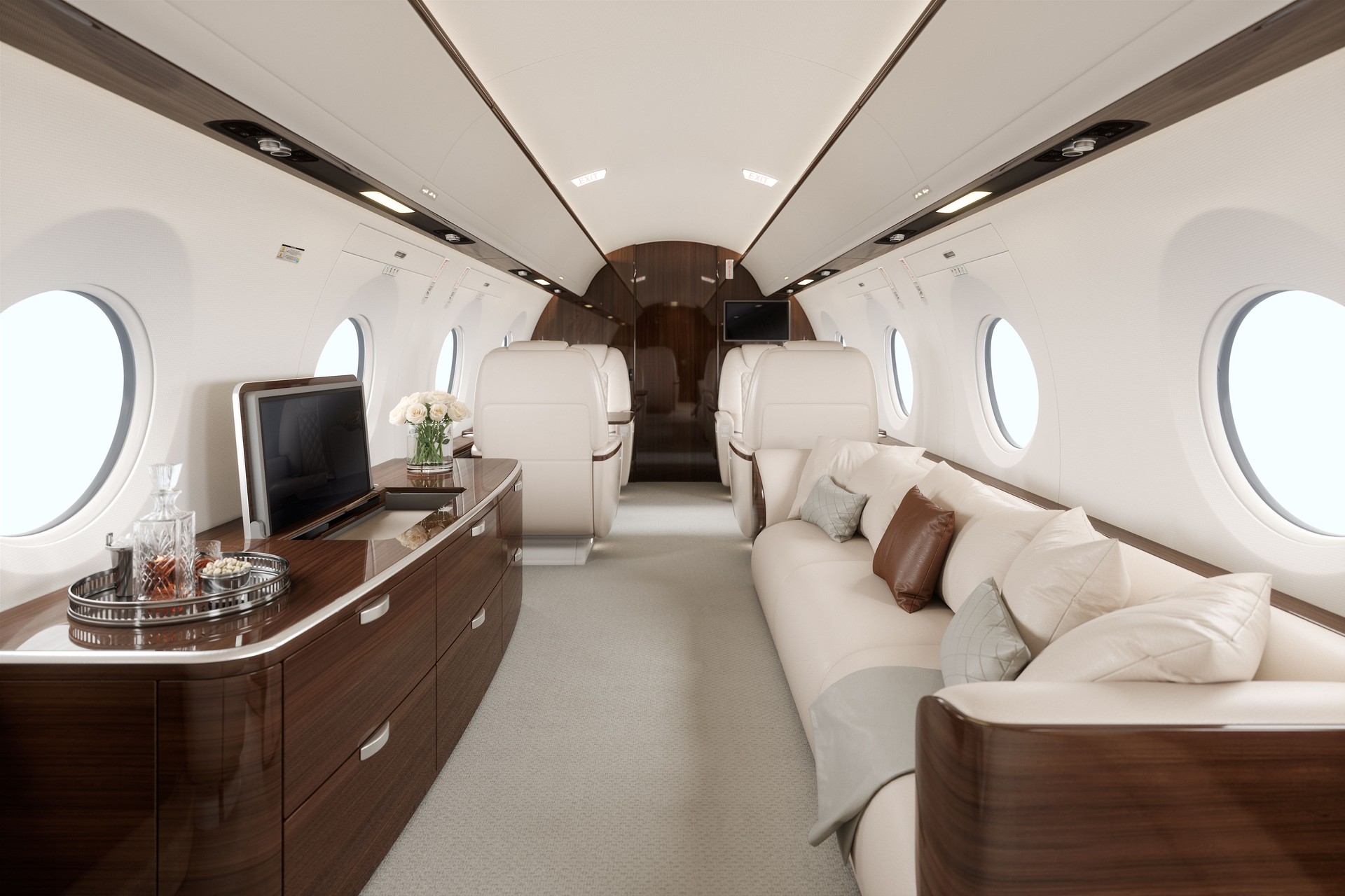 Interior Of Empty Corporate Jet