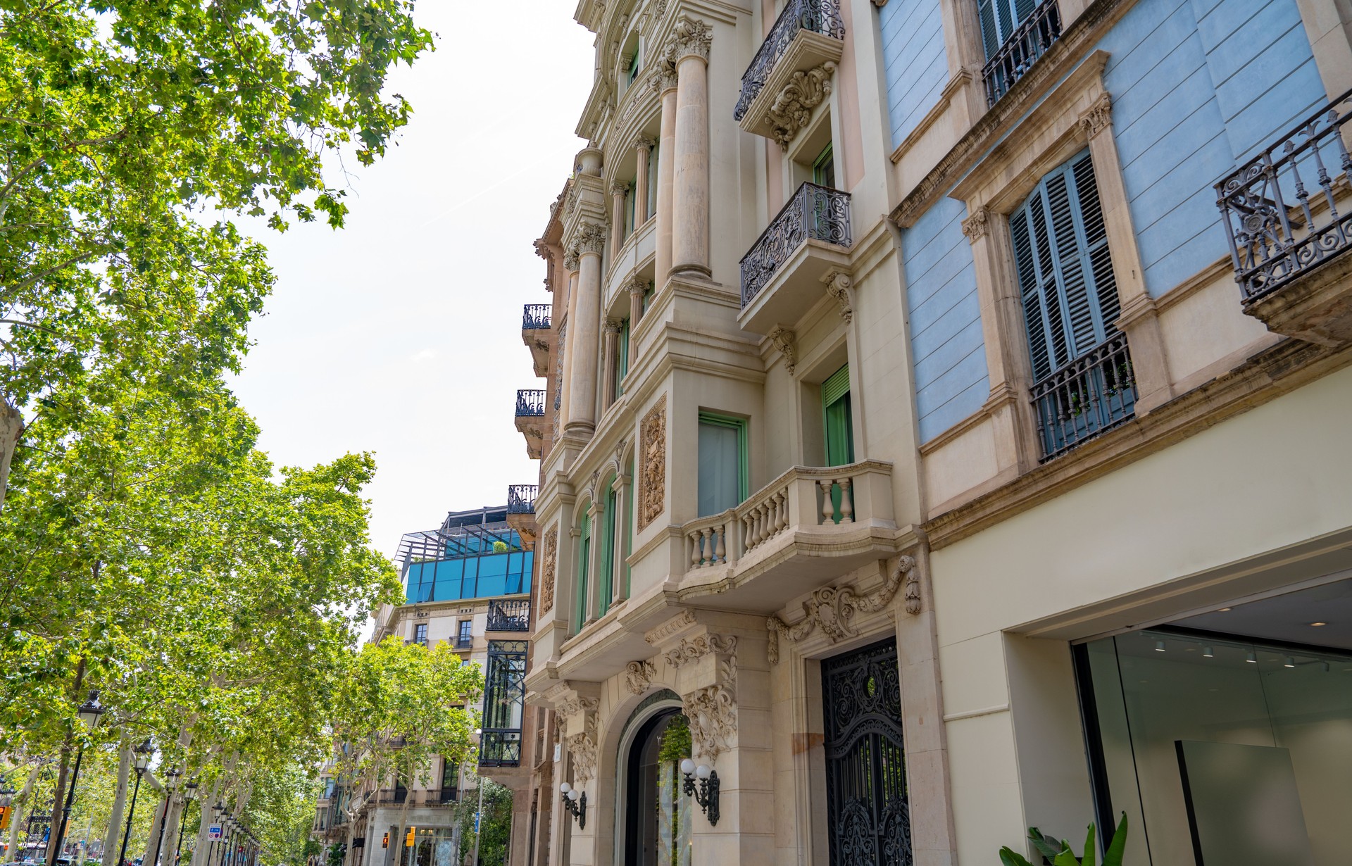 Paseo de Gracia Passeig avenue Eixample barrio in Barcelona downtown Catalonia Spain